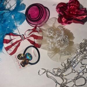 Elegant Red and White Striped Hair Bow